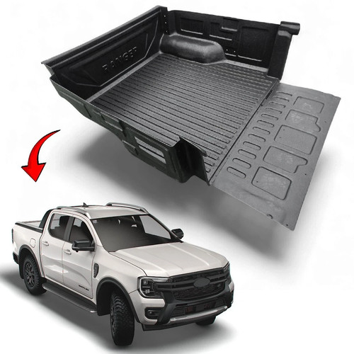 Black pickup truck bed liner - truck,